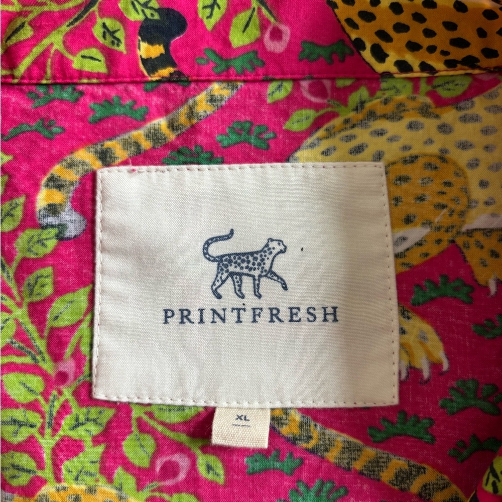 Printfresh Bagheera Leopard Print Pajama Set Pink and Yellow Organic Cotton XL - Picture 5 of 12